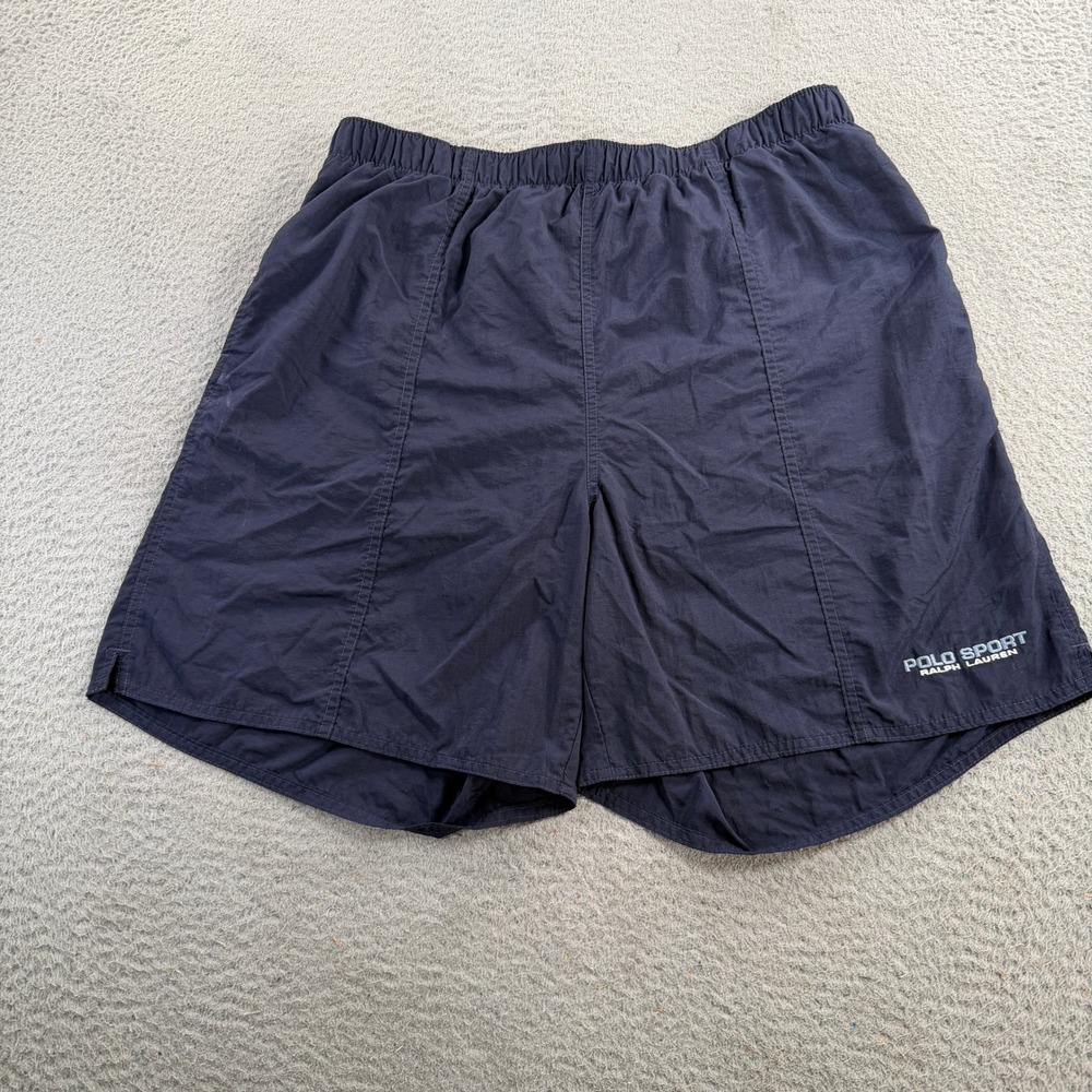 Vintage Polo Sport Ralph Lauren Swim Shorts Mens XL Blue Lined Nylon Trunks 90s